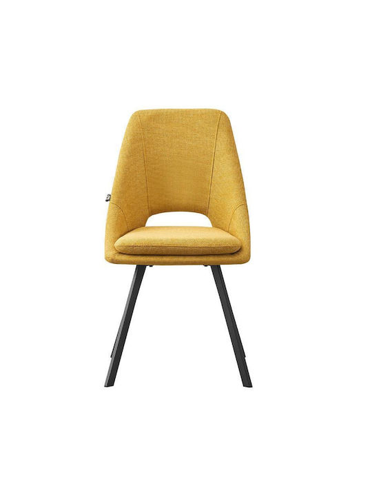 5174 Dining Room Fabric Chair Yellow 56x48x85cm