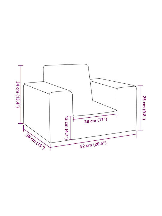 Kinderstuhl Grau 52x38x34cm