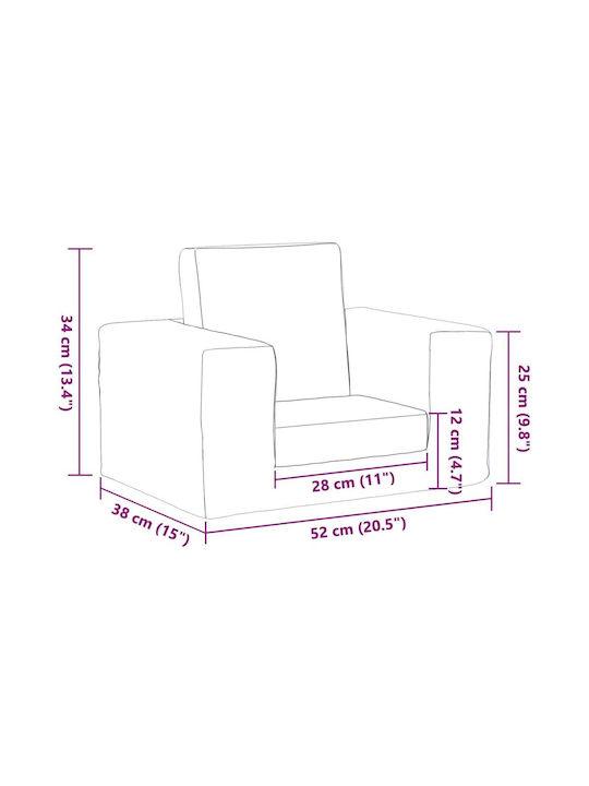 Armchair with Armrests Gray 52x38x34cm