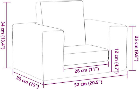 Kids Armchair Beige 52x38x34cm
