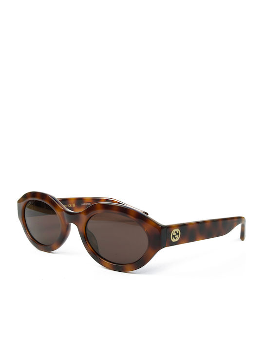 Gucci Feminini Ochelari de soare cu Maro Tortoise Cadru și Maro Lentilă