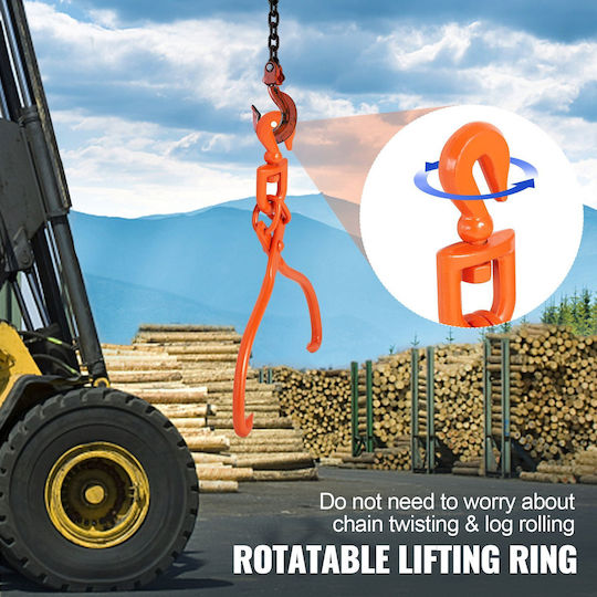Vevor 18-Inch Skidding Tongs 2 Heavy-Duty Log Lifting Tongs Rotating Steel Skidding Tong 772 lbs/350 kg Load Capacity Log Lifting Handling Pulling Transport Tool