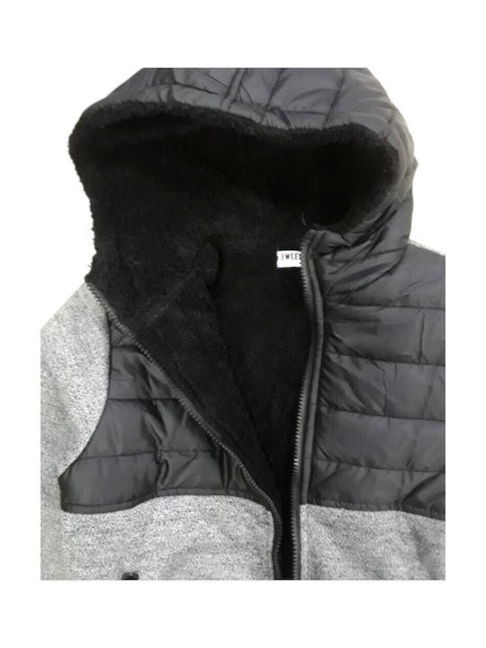 Domina Kids Casual Jacket with Hood Grey Black