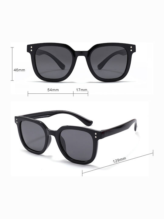 Techsuit Square Kids Sunglasses with Polarized Black Lens for 3-12 Years