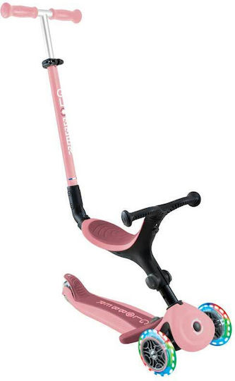 Globber Kinderroller Klappbar Go Up Active Lights 3-Rad mit Sitz für 15+ Monate Rosa