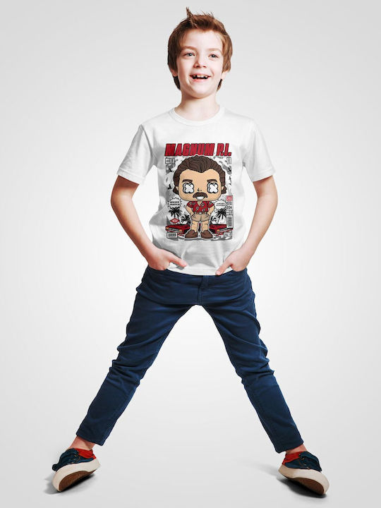 Παιδικό T-shirt Λευκό Magnum Pi