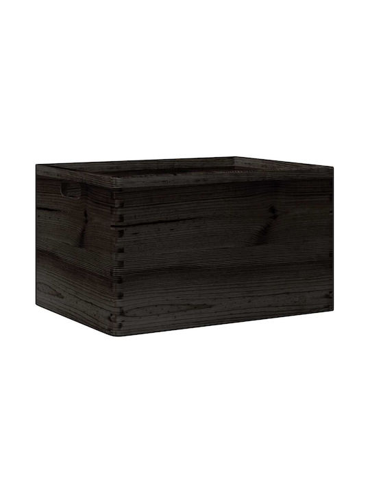 vidaXL Wooden Storage Box with Lid Black 40x30x23cm 1pcs