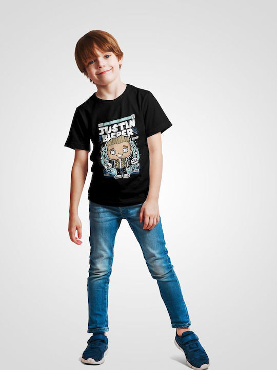 Kids' T-shirt Black Justin Bieber Pop