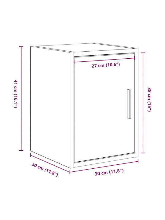 Wall Cabinet Garage Sonoma Oak Engineered Wood Brown 30 x 30 x 41 cm