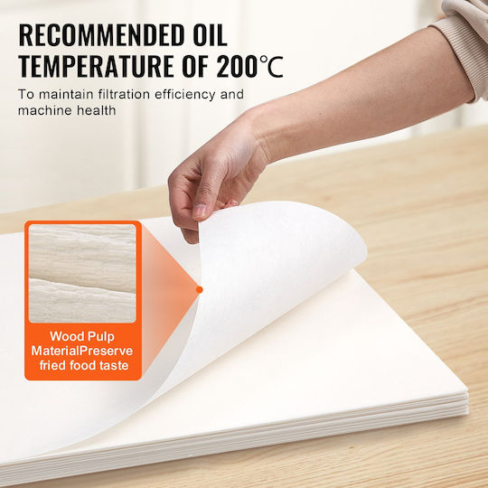 Vevor Fryer Filter Paper 100 Sheets 19.3" X 16.1" Replacement Fryer Filter Sheets 18L/38L Commercial Mobile Fryer Filter Machine Restaurant Fast Food Shop Stand Carnival Concession