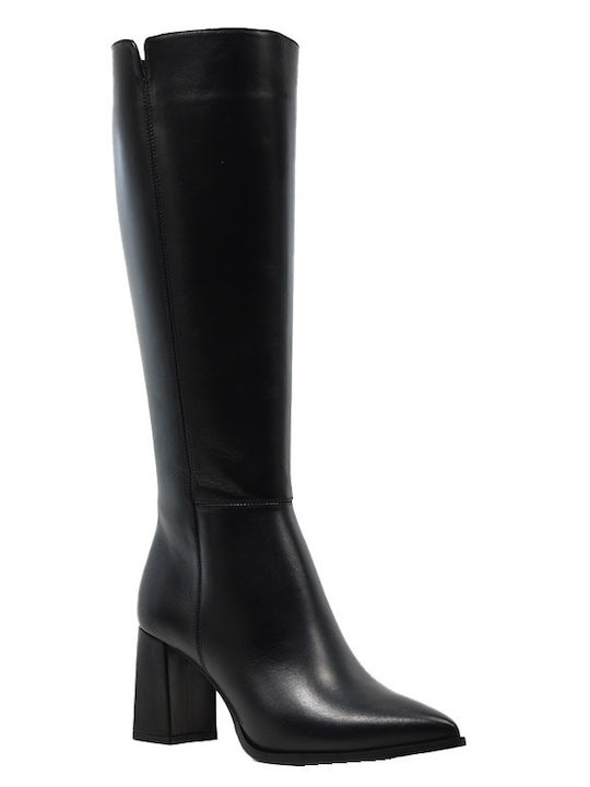 Fardoulis 751-20Λ Leather Women's Boots with Medium Heel Black