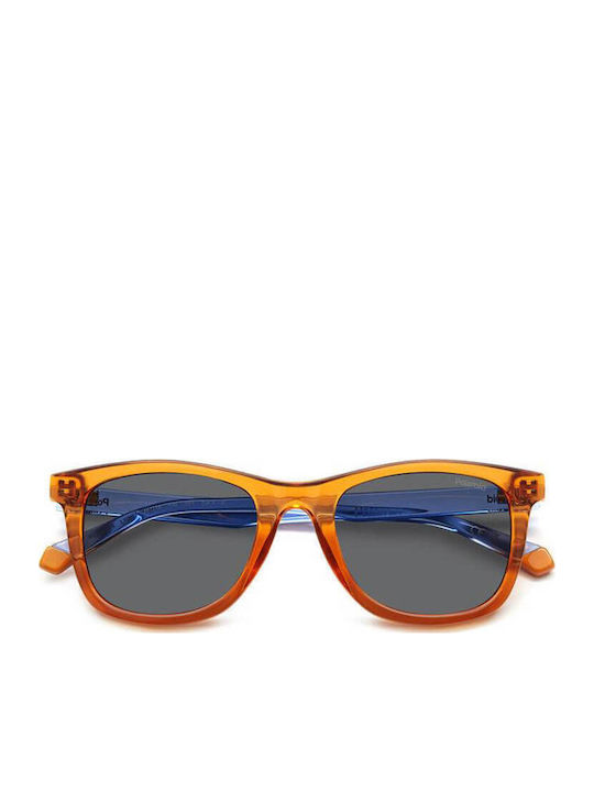Polaroid Square Kids Sunglasses with Polarized Orange Lenses