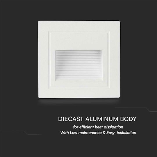 V-TAC Wall-Mounted Outdoor Ceiling Light LED IP65 5W with Warm White Light 8.4x8.4x5εκ.