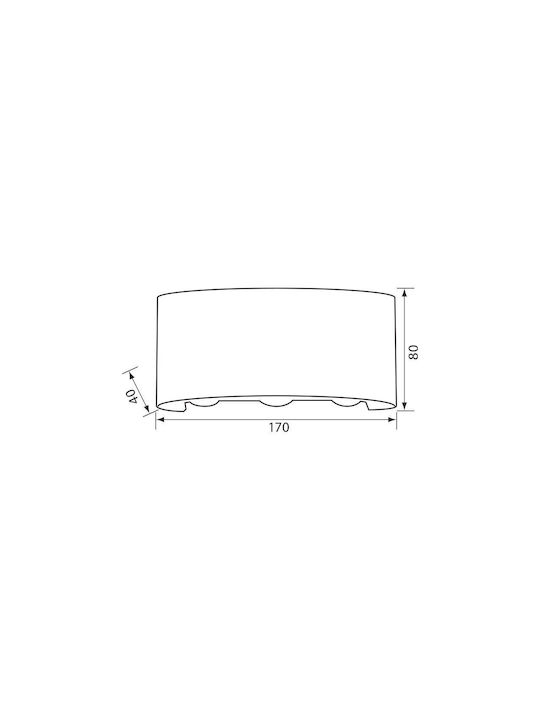 Vivalux Aruba Wall-Mounted Outdoor LED Lighting IP65 6W with Adjustable White Light 17x8x4cm