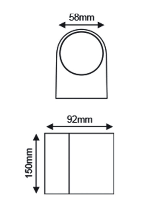 Aca Wall-Mounted Outdoor Spot GU10 IP65 Double Beam 9.2x5.8x15εκ.