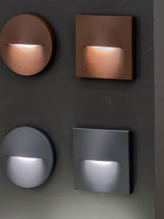 Viokef Round Vita Wandmontierte Außenbeleuchtung LED IP65 3W mit Warmweißem Licht
