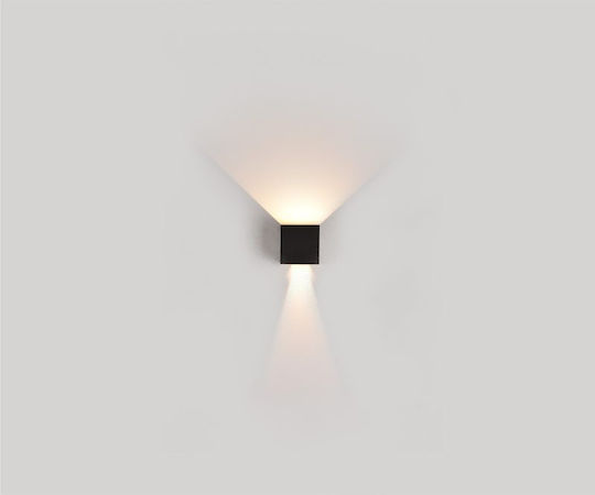 Luma Lumină de exterior montată pe perete LED IP54 cu Alb Cald Lumină Dublu Fascicul 10x10εκ.