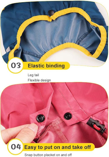 Pink Waterproof Dog Coat with Hood