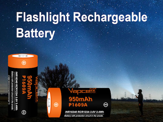 Baterie Vapcell 16340 P1609a 950mAh 3A
