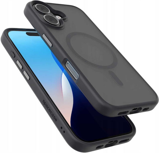Spacecase Hybrid Magsafe Back Cover Plastic / Silicone Black (iPhone 16)