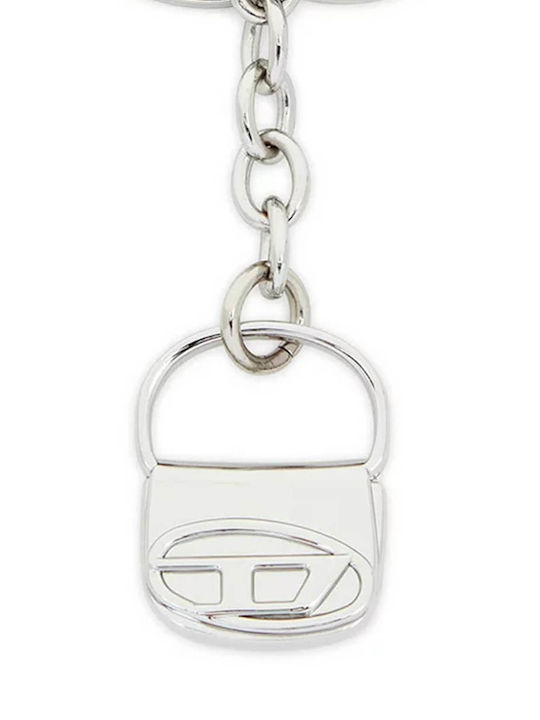 Diesel Keychain Wallet Metallic Silver