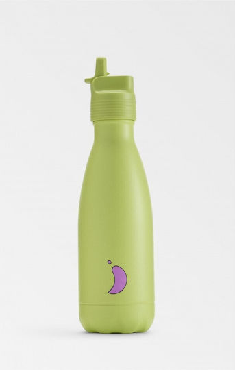 Chilly's Παιδικό Παγούρι Ανοξείδωτο με Καλαμάκι Lime 350ml