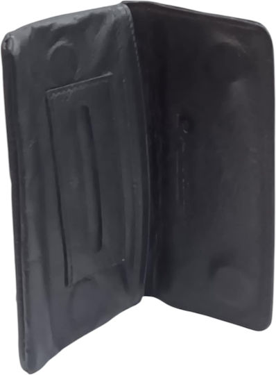 Pierre Cardin Leather Tobacco Pouch With Snap Closure Black