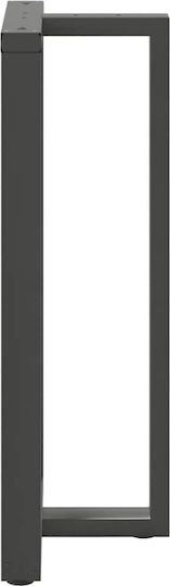 vidaXL Metallisches Möbelbein 2Stücke Für Tisch / Beistelltisch / Büro 60x35x110cm Anthrazit