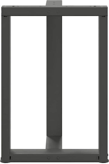 vidaXL Metallisches Möbelbein 2 Stück Für Tisch / Beistelltisch / Büro 60x35x72cm Anthrazit