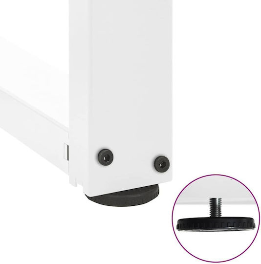 vidaXL Metallic Furniture Leg 2 Pieces Suitable for Table / Coffee Table / Office 90x35x72cm White
