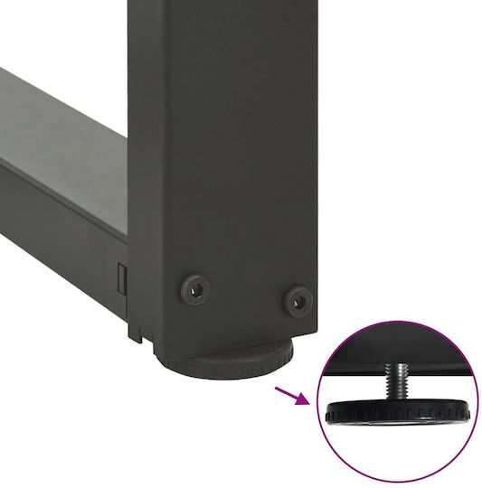 vidaXL Metallisches Möbelbein 2 Stück Für Tisch / Beistelltisch / Büro 50x25x30cm Anthrazit