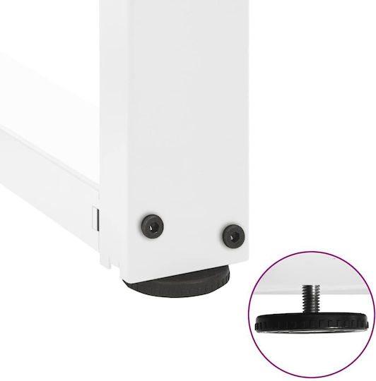 vidaXL Metallic Furniture Leg 2 Pieces Suitable for Table / Coffee Table / Office 50x35x110cm White