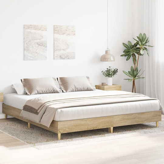 Vidaxl Πλαίσιο Κρεβατιού Χωρίς Στρώμα 180x200cm Επεξεργασμένο Ξύλο 1 Τεμ Διπλό Καφέ