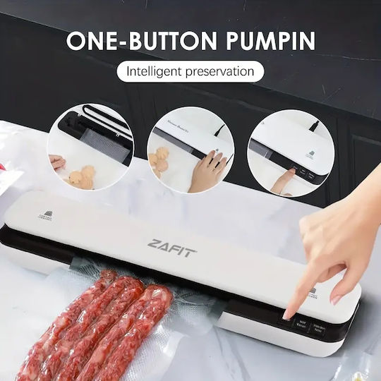 Aparat de Vidat Alimente Zafit Vid-360w, Bară de Etanșare de 30 cm, 10 Pungi Incluse, Negru Alb