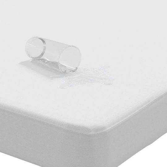 vidaXL Protective Cover Queen Waterproof with Skirt White 160x220cm