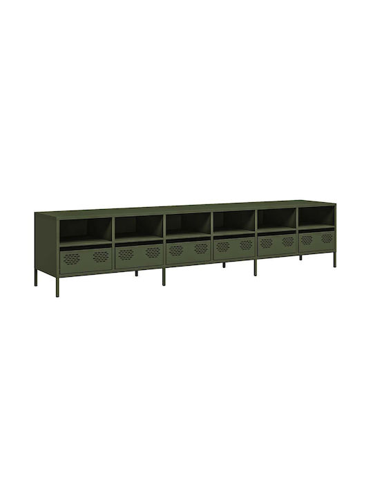 TV Stand Metal Olive, Green L202xW39xH43.5cm