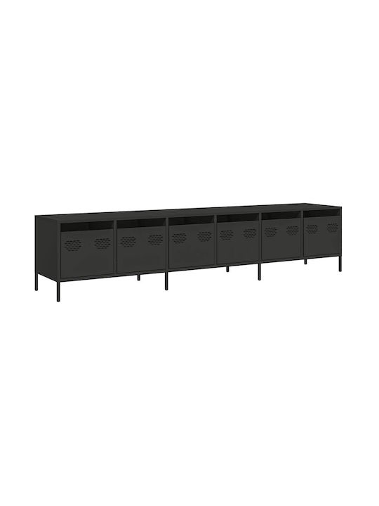 TV-Möbel Metallisches Black Velvet-Black Metal L202xB39xH43.5cm