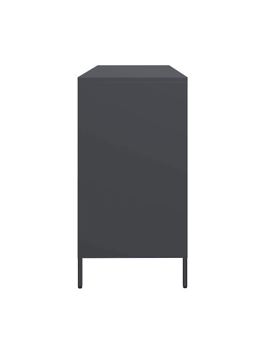 Sideboard made of Metal with Drawers Charcoal 135x39x73.5cm