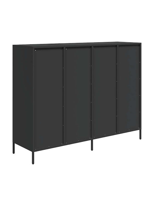 Μπουφές από Μέταλλο με Συρτάρια Μαύρο 135x39x103.5cm