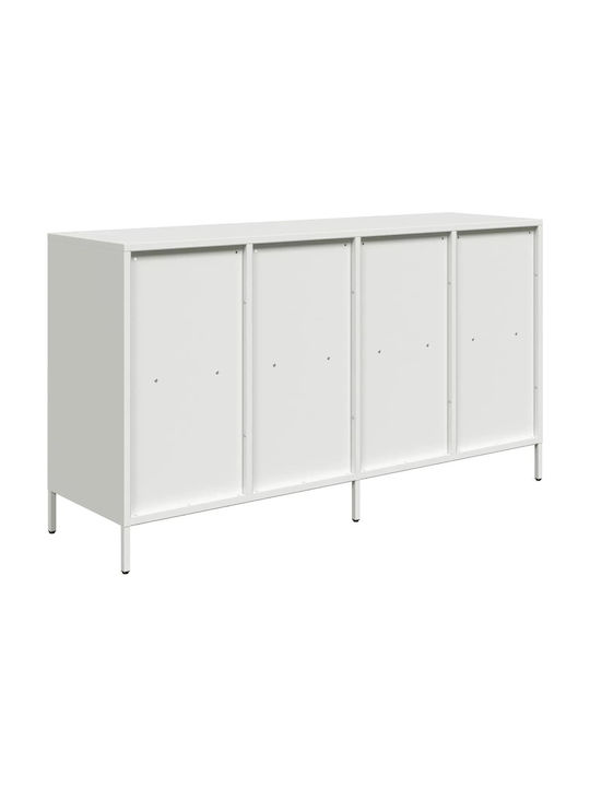 Μπουφές από Μέταλλο με Συρτάρια Λευκό 135x39x73.5cm