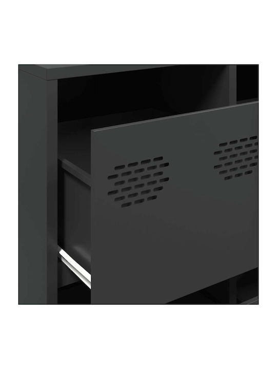 Μπουφές από Μέταλλο με Συρτάρια Μαύρο 135x39x103.5cm