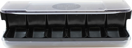 Fifo 6-Fach 710ml Aufbewahrungsbehälter mit Deckel 51x17x6cm Tablecraft Tc Bcd6000bk