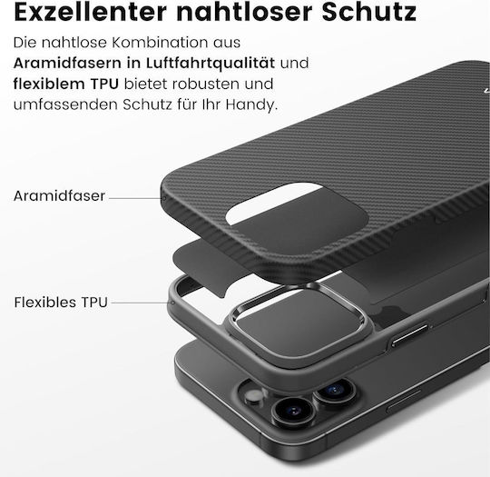 Pitaka Back Cover Δερμάτινο Μαύρο (iPhone 16 Pro)