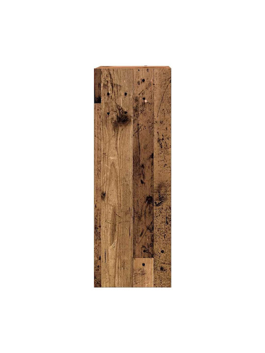 Hanging Living Room Cabinet made of Particle Board with Lighting Brown 30.5x30x90cm