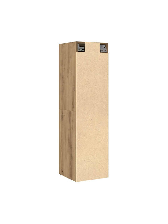 Hanging Living Room Cabinet made of Particle Board with Lighting Brown 30.5x30x110cm