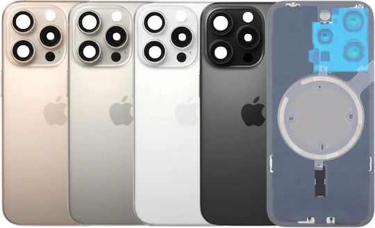 Placă din oțel cu magneți Magsafe pentru sticlă spate și lentilă cameră iPhone 16 Pro Max Titan Natural