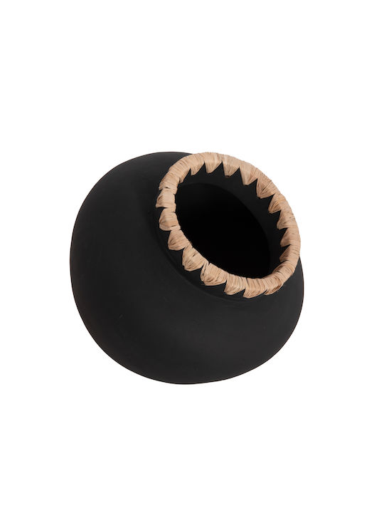 HomeMarkt Διακοσμητικό Βάζο Πήλινο Renton Μαύρο Φ32xΥ26.5cm