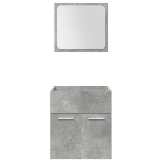 vidaXL Countertop with Sink, Mirror & Column L42xW18xH39cm Grey Concrete