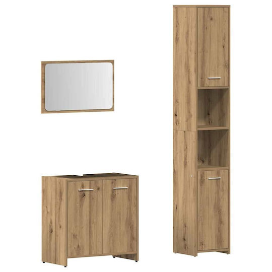 vidaXL Countertop with Sink, Mirror & Column Coffee vidaXL Countertop with Sink, Mirror & Column Coffee