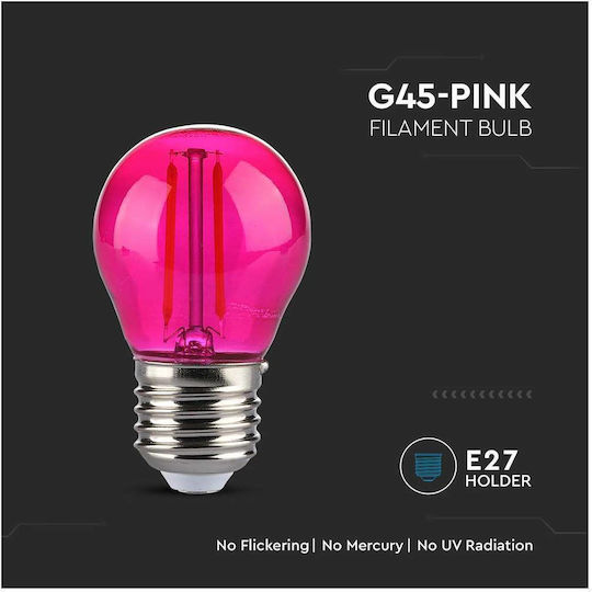 LED-Filamentlampe 2W E27 G45 60lm 3000K Pink 217410
